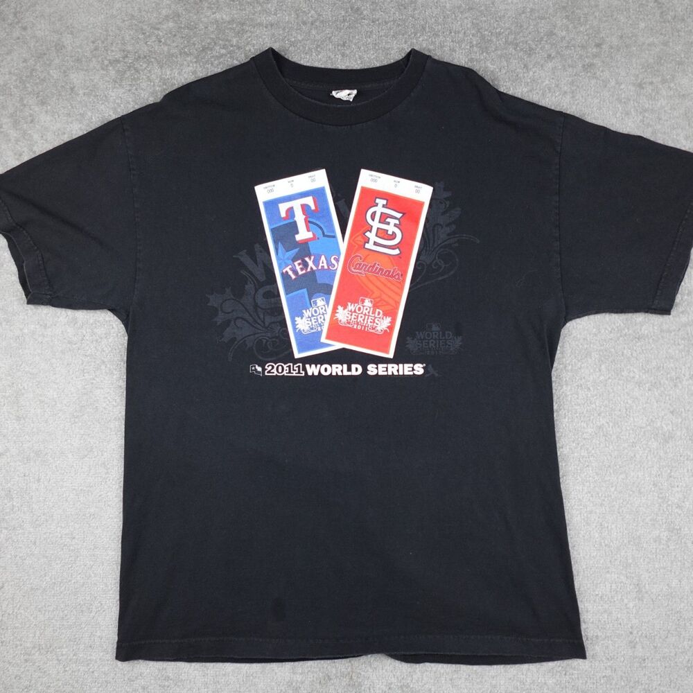 Texas Rangers Shirt Mens XL World Series vs STL Cardinals Graphic MLB Baseball